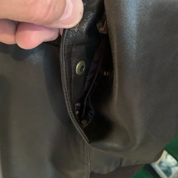 Faconnable Brown Lambskin Leather Jacket. Large. Beautiful. Excellent condition - Picture 5 of 12